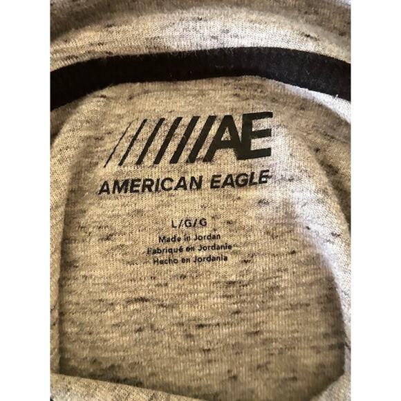 American Eagle Heather Gray Pullover Hoodie Sweatshirt Men’s L - Picture 4 of 6